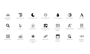 Imagem ilustrando os recursos de acessibilidade da Equalweb