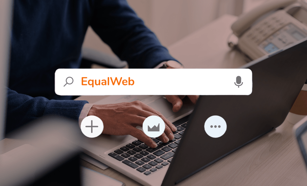 acessível. Na imagem podemos observar a barra de pesquisa do google com a palavra Equalweb escrita dentro da caixa de pesquisa. 