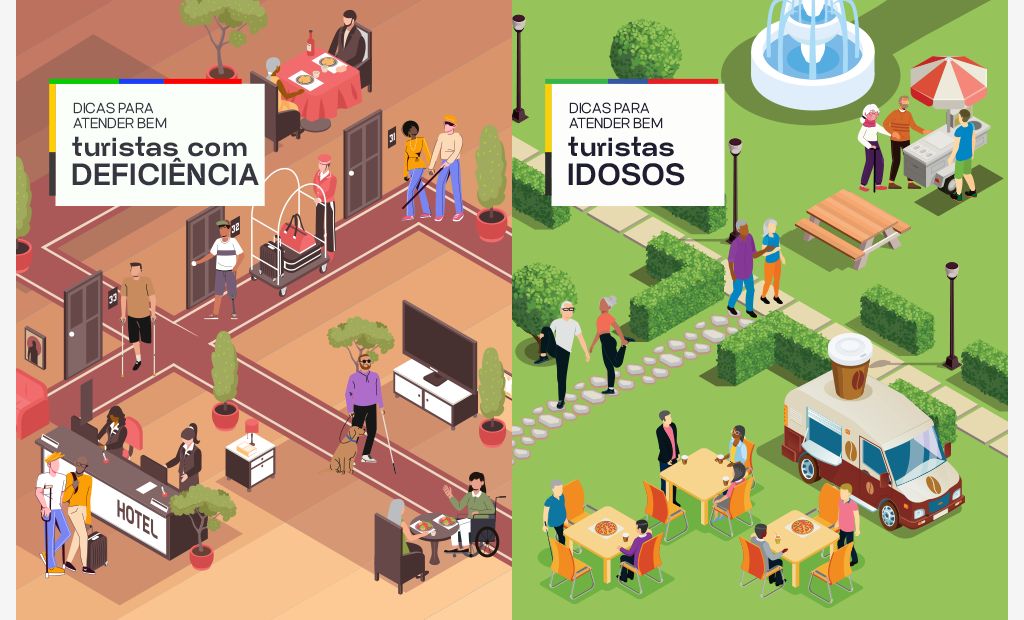 Turismo. Imagem da capa da cartilha de turismo acessível 