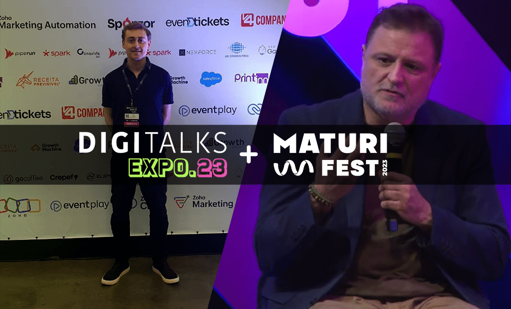 Diversidade. Imagem de Erik Gekker e Fábio Uzunof com as logos do Digitalks Expo.23 e MaturiFest